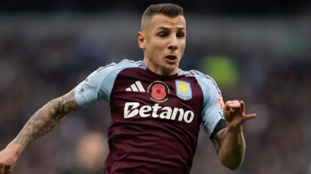 Aston Villa defender Lucas Digne runs