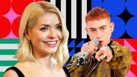 A composite image of Holly Willoughby and Olly Alexander