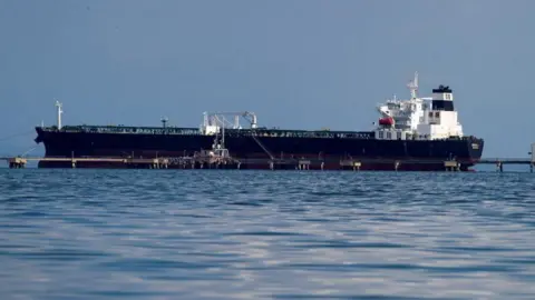 Oil tanker Kerala, chartered by Chevron, is being loaded in the Bajo Grande oil terminal at Maracaibo Lake, in the municipality of San Francisco, Venezuela, January 5, 2023.