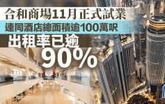 合和商場11月試業 連同酒店總面積逾100萬呎 出租率已逾90%