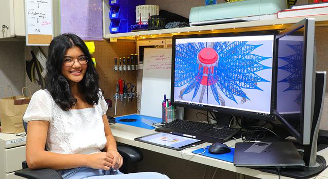 Allison Ayad in her workspace at JPL