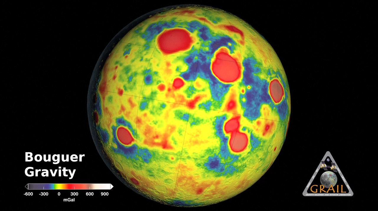 GRAIL Bouguer Gravity Moon Map