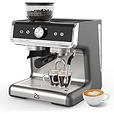 Euker Espresso Machine With Milk Frother, 20 Bar Espresso Maker With Coffee Bean Grinder, Home Coffee Machine for Espresso, C