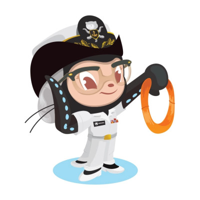 Octocat wearing sailor uniform holding a life ring