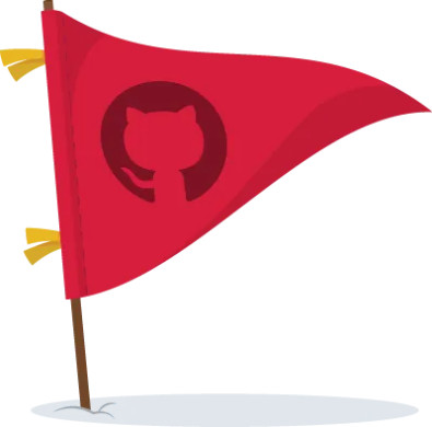 Red flag with GitHub logo