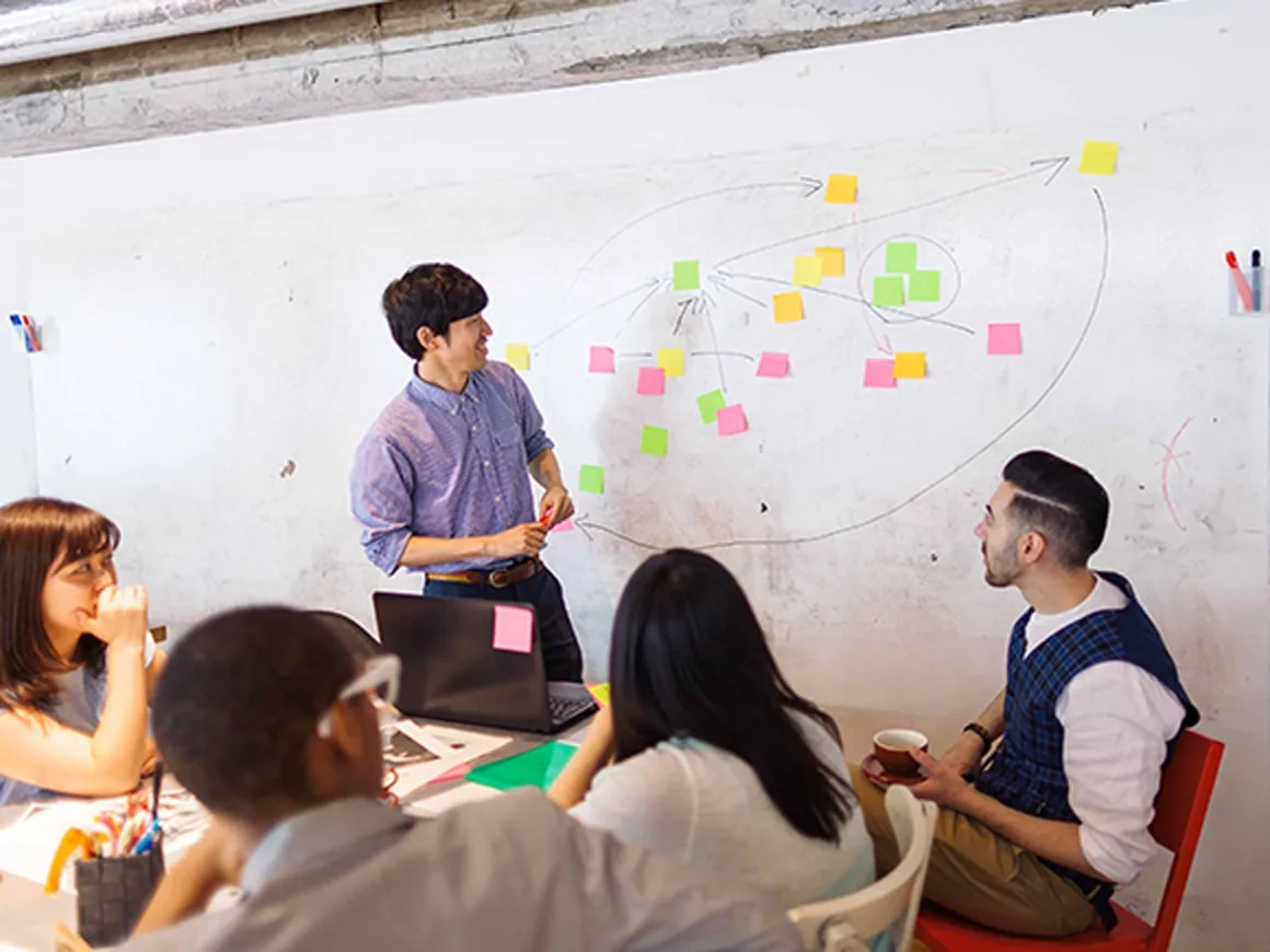 Businessman giving presentation