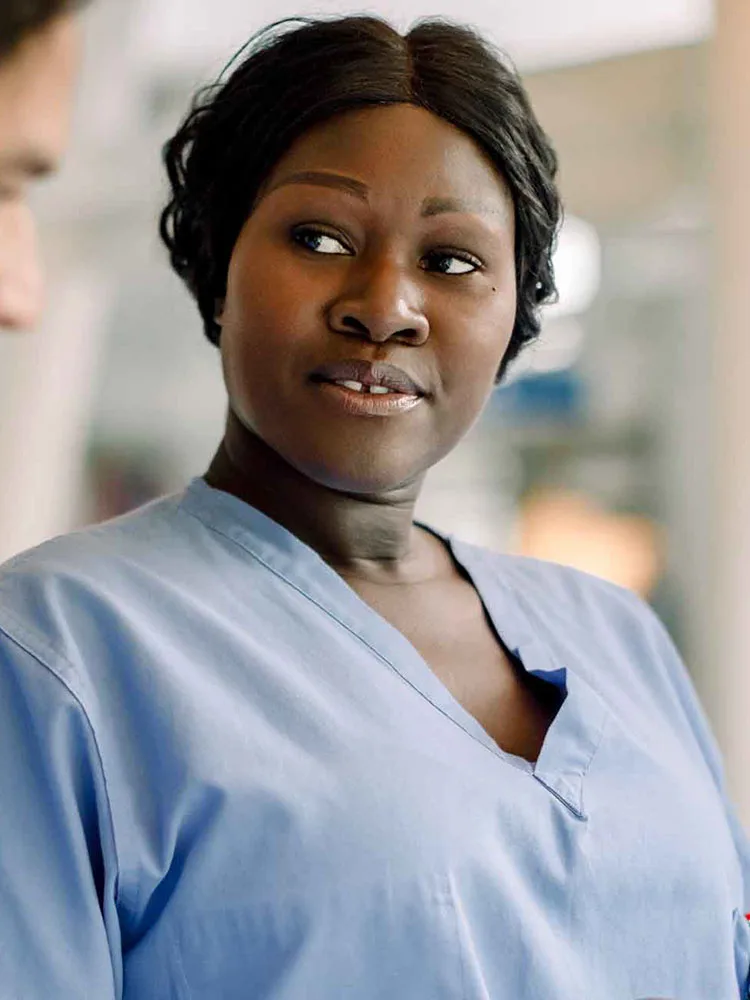 Nurses talking in hospital