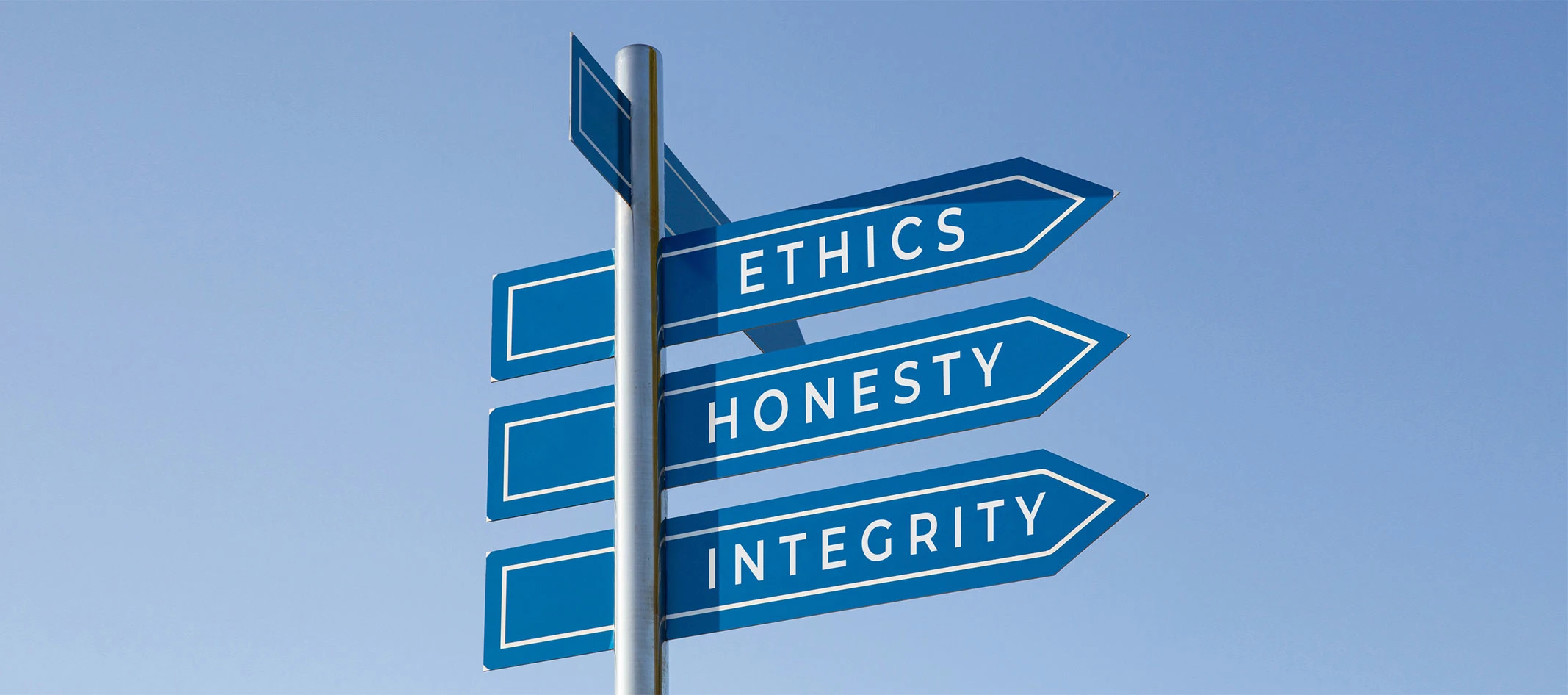 Words on signpost: Ethics, honesty, integrity