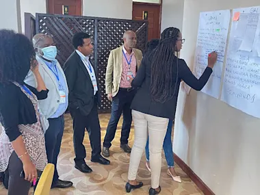  Dr Augustina Alexander and consortium team members integrate stakeholders' ideas into a single vision for water resource management.