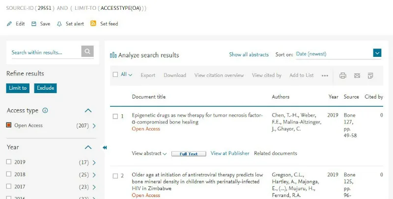 Scopus OA content image