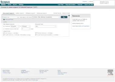 Screenshot of Scopus document search