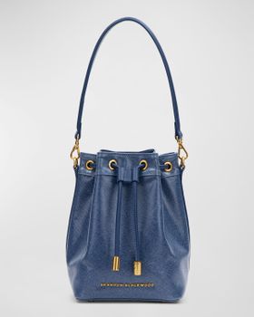 Corey Denim Leather Bucket Bag