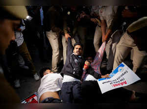 Protest against Indian billionaire Gautam Adani, in New Delhi