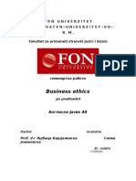 Business Ethics: Fon Univerzitet Prv-Privaten-Univerzitet-Vo-R.M. Fakultet Za Primeneti Stranski Jazici I Biznis