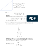 The South African Mathematical Olympiad Third Round 2012 Senior Division (Grades 10 To 12) Time: 4 Hours (No Calculating Devices Are Allowed)