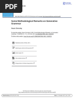 Some Methodological Remarks On Generative Grammar