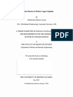 Oxidation Kinetics of Molten Copper Sulphide