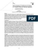 Impact of Training On Employee's Performance in Indian Telecom Industry: A Study of Selected Telecom Companies