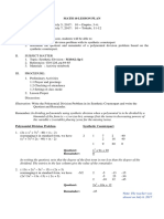 Polynomial Division Problem and Its Synthetic Counterpart