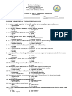 Choose The Letter of The Correct Answer.: Third Periodical Test in Tle/Home Economics Vi SY 2018-2019