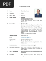 Curriculum Vitae: Dean, Faculty of Agricultural Sciences, Chairman