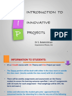 Introduction To Innovative Projects: DR S. Balakrishnan