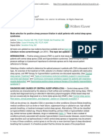 Mode Selection For Positive Airway Pressure Titration in Adult Patients With Central Sleep Apnea Syndromes - UpToDate