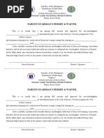 Permit and Waiver To Parents