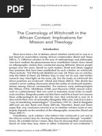 The Cosmology of Witchcraft in The African Context