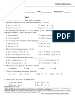 Activity 1: Choose Me Up!: Learning Activity Sheets 3 GRADE 9 Mathematics