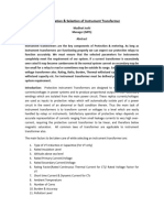 Specification and Selection of Instrument Transformer