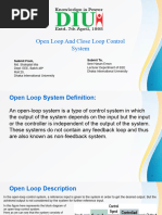 Open Loop and Close Loop Control System