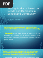 ICT&ENTREP LESSON 4 Selling Products Based On Needs and Demands in School and Community