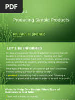 Ict&entrep Lesson 2 Producing Simple Products