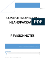 COMPUTER OPERATIONS AND PACKAGES REVISION NOTES