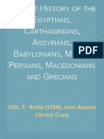 Ancient History of The Egyptians, Carthaginians, Assyrians, Babylonians, Medes, Persians, Macedonians and Grecians, VOL 7 Rollin 1768