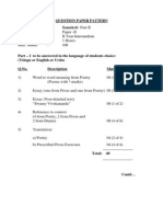 Question Paper Pattern Samskrit Part-II