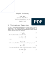 Doppler Broadening: 1 Wavelength and Temperature