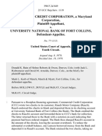 Commercial Credit Corporation, A Maryland Corporation v. University National Bank of Fort Collins, 590 F.2d 849, 10th Cir. (1979)