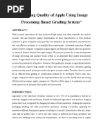 Improving Quality of Apple Using Image Processing Based Grading System