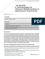 The Impact of Health Information Technology On The Doctor Patient Relationship in Child and Adolescent Psychiatry