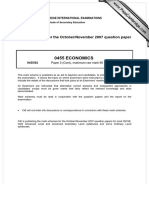 0455 Economics: MARK SCHEME For The October/November 2007 Question Paper