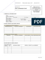 Graduate School Admission Test: I. Personal Information