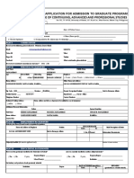 Application For Admission To Graduate Program: Connectivity