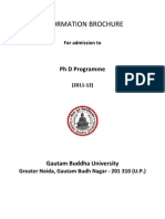 Information Brochure: PH D Programme