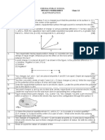 Electrostatics: Physics Worksheet Class: 12