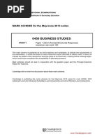 0450 Business Studies: MARK SCHEME For The May/June 2013 Series