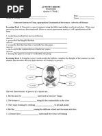 ENGLISH 6 Activity Sheet Q4 W1