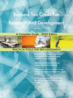 Business Tax Credit For Research And Development A Complete Guide - 2020 Edition