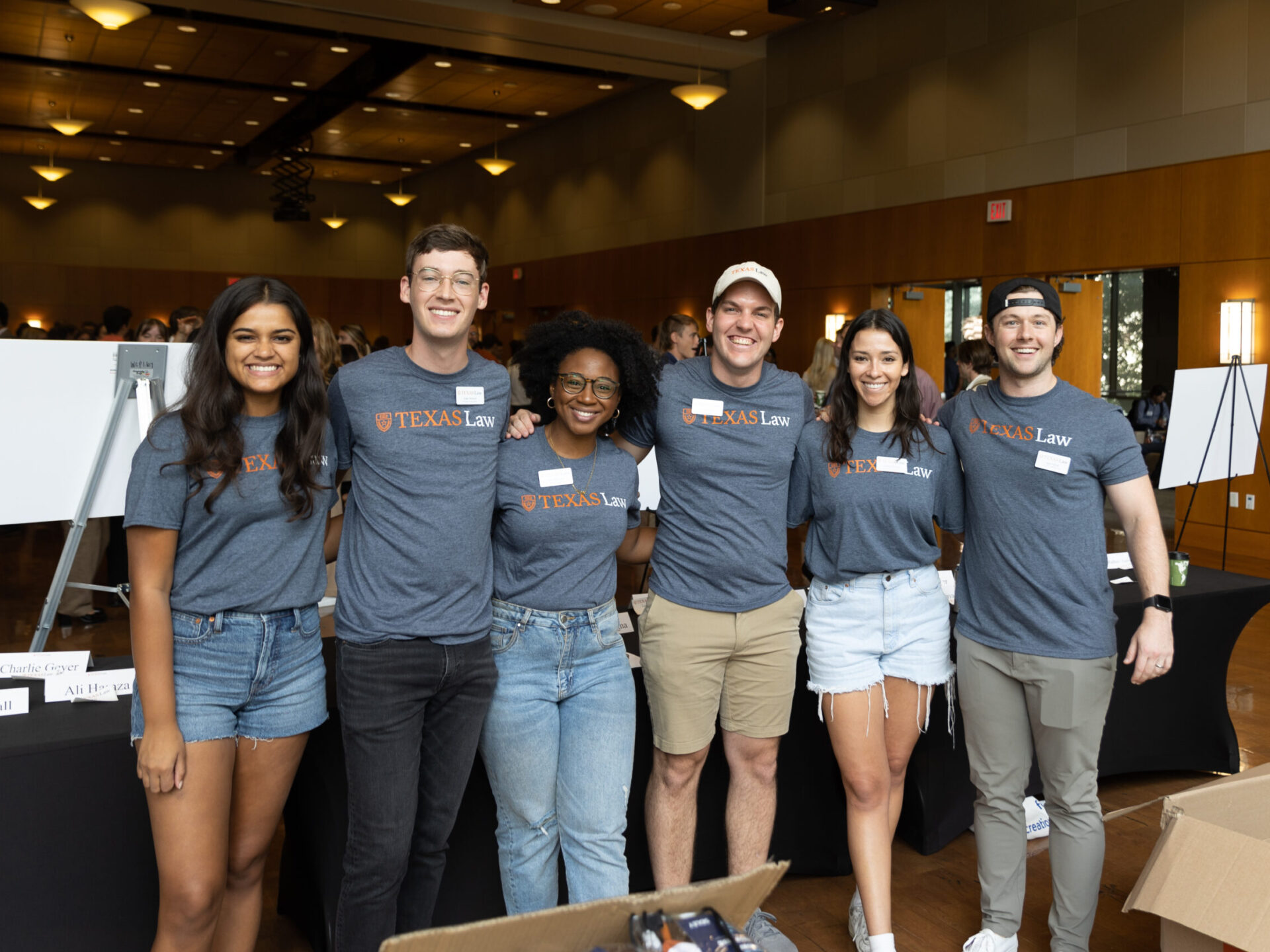 Student leaders pose for a picture at 1L orientation.